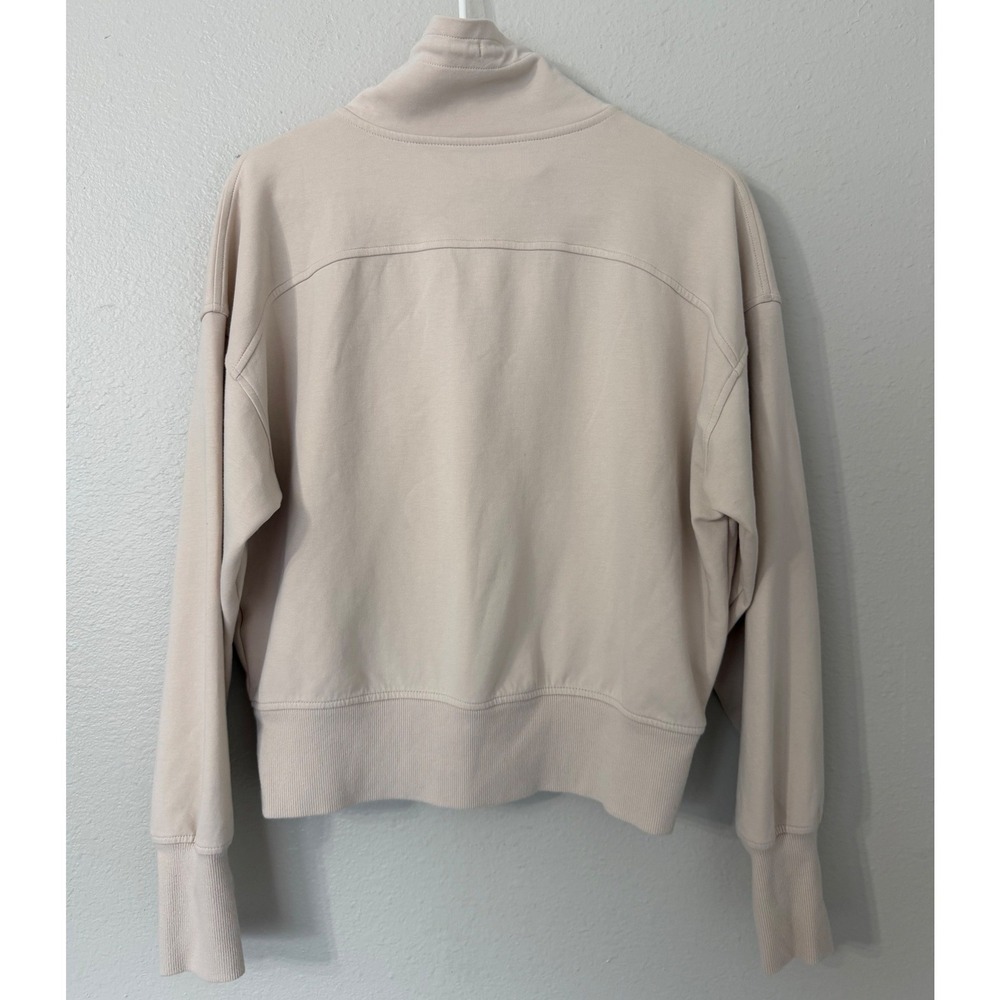 Old Navy Active Dynamic Fleece Cropped Large Tan Quarter Zip Pullover Sweatshirt - Picture 2 of 4